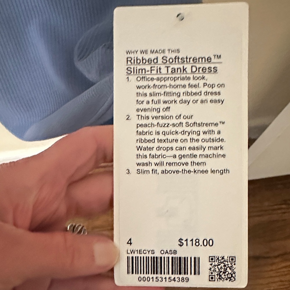 lululemon athletica Ribbed Softstreme Slim-Fit Tank Dress in Light Blue